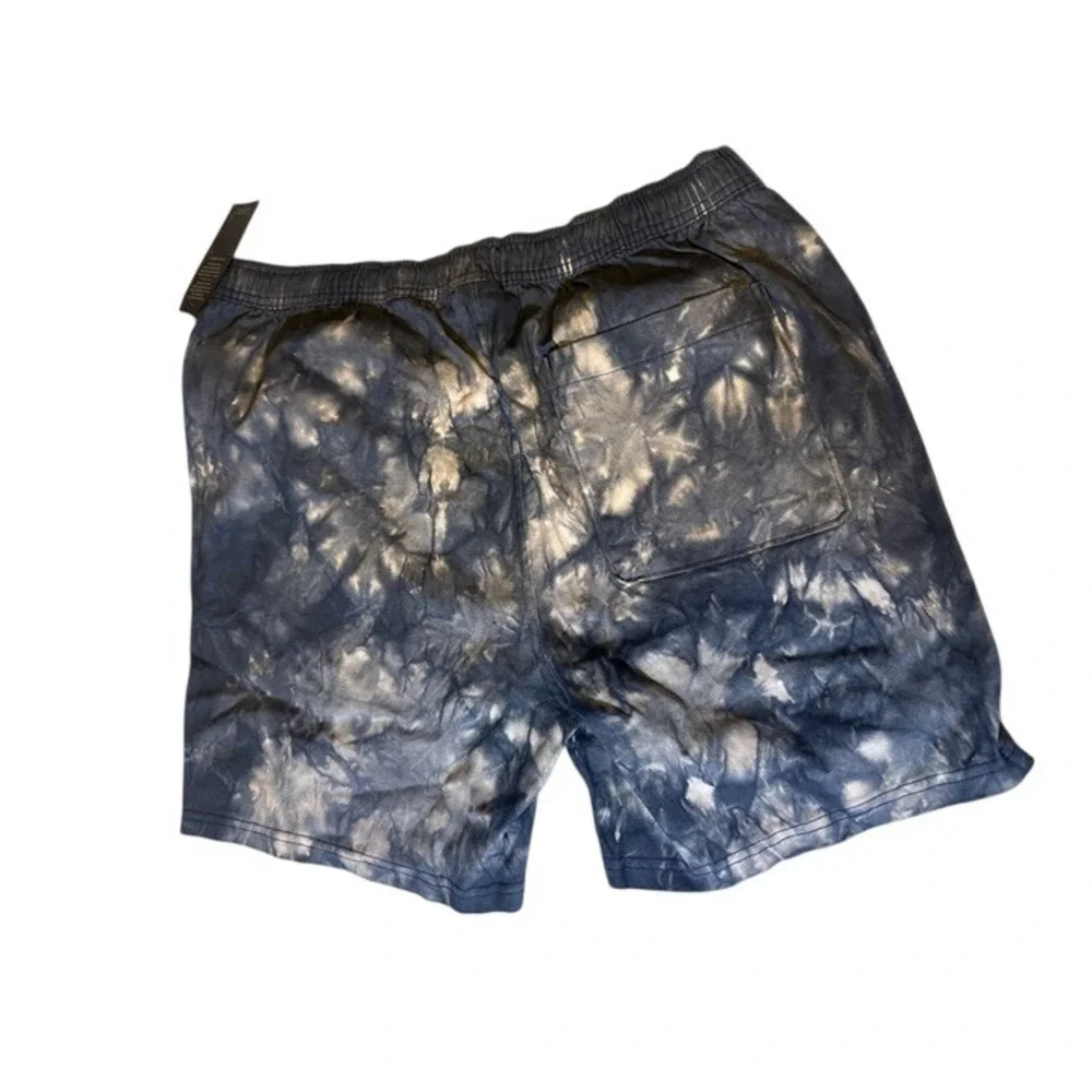 Junk Food Tie Dye‎ Shorts Drawstring Waist Peace Sign Logo, Blue, Size S, NWT